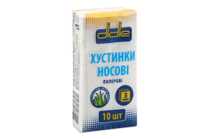 Платки носовые бумажные 3-х слойные Алоэ вера Didie 10шт
