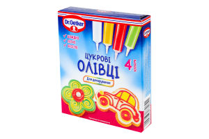 Олівці цукрові для декорування в чотирьох кольорах Dr.Oetker к/у 4х17г