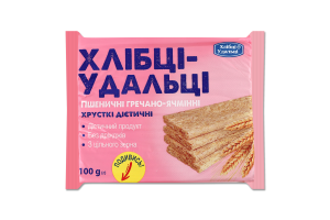 Хлібці хрусткі дієтичні Пшеничні гречано-ячмінні Хлібці-Удальці м/у 100г