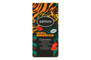 Кава натуральна смажена мелена Colombia Supremo Gemini в/ґ в/у 250г
