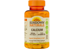 Sundown Naturals Calcium 600mg Dietary Supplement Coated Tablets - 120 CT