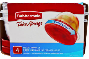 Rubbermaid Take Alongs Twist & Seal Liquid Storage - 4 CT