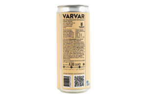 Пиво 0.33л 5% светлое нефильтрованное непастеризованное Rhapsody Varvar ж/б