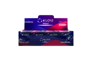 Презервативы из натурального латекса Ребристые 4Love 4шт
