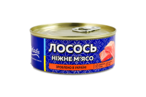 М'ясо лосося ніжне стерилізоване Veladis з/б 160г