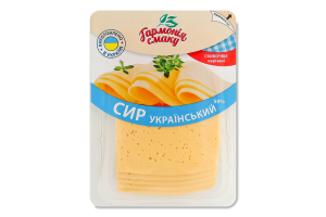Сир 50% нарізка Український Гармонія смаку лоток 150г
