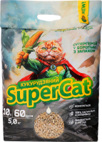 Наповнювач кукурудзяний природний комкуючий для котячих туалетів Super Cat 5кг