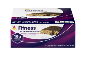 Ahold Fitness High Protein Bar Chocolate Chip Cookie Dough - 12 CT