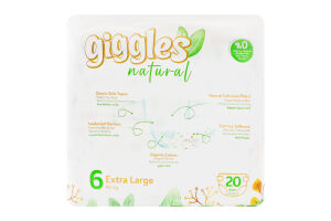 Підгузки Нейча екстра лардж 6 15+кг 20шт Гіглс