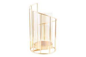 Підсвічник декоративний скло з металевою рамкою 11*22см