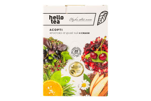 Чай фруктово-ягодный листовой 4 вкуса Ассорти Hello Tea к/у 20шт