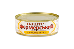 Паштет с мясом курицы стерилизованный Фермерський ж/б 240г