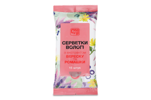 Салфетки влажные с экстрактом вереска и ромашки Субота 15шт