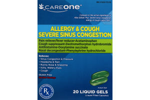 CareOne Allergy & Cough Severe Sinus Congestion - 20 CT