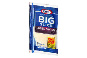 Kraft Natural Cheese Big Slice Aged Swiss - 10 CT