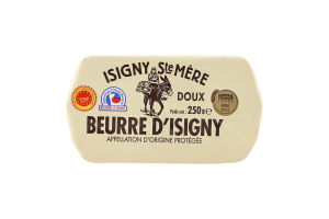 Масло вершкове ISIGNY STE MERE 250 г блок несолоне (Франц)