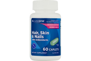 CareOne Hair, Skin & Nails with Antioxidants Dietary Supplement Caplets - 60 CT