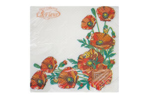 Серветки Макове поле 33*33см 2шари 16шт Ла Фльор