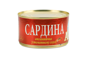 Сардина атлантична в томатному соусі 240г ж/б №5 Арктика