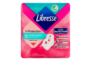 Прокладки гігієнічні V-protection Ultra long+ Libresse 12шт