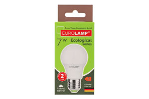 Лампа світлодіодна 7W E27 3000K Ecological Eurolamp 1шт