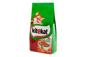 Корм сухой полнорационный для взрослых котов С говядиной и овощами KiteKat м/у 1.8кг