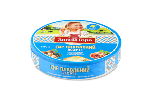 Сир плавлений 45% порційний Асорті Звени Гора к/у 8х17.5г