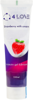 Гель-змазка інтимний на водній основі Полуниця з вершками 4Love 100мл