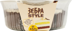 Торт бисквитный Зебра Style ТОВ Бріошь п/у 650г