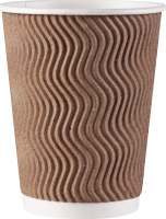 Стакан для горячих напитков (двухсл.гофр) 350мл ПК