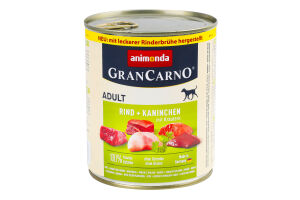 Корм д/собак з яловичиною кроликом та травами 800г ж/б ГранКарно