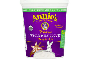 Annie's Homegrown Organic Whole Milk Yogurt Very Vanilla