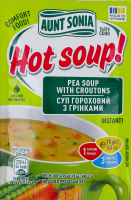 Суп гороховий миттєвого приготування з грінками Hot soup! Aunt Sonia м/у 18г