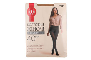 Колготи жіночі бежеві 40ден р.3 ТМ "1"