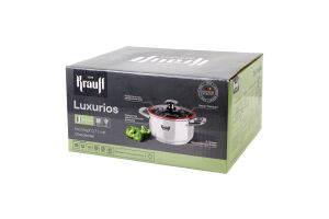 Кастрюля со стеклянной крышкой 0.7л d12см №26-338-065 Luxurios Krauff 1шт