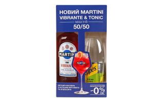 Набір Напій безалкогольний 0.75л 0.5% Vibrante Martini + напій безалкогольний Indian Tonic Schweppes 0.75л к/у