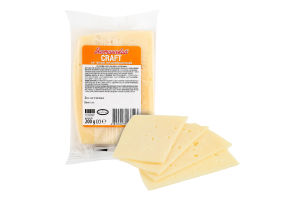 Сыр 50% твердый нарезанный ломтиками Craft Яготинський м/у 200г