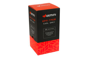 Чай черный с ароматом бергамота Эрл Грей Gemini в/с к/у 25х2г