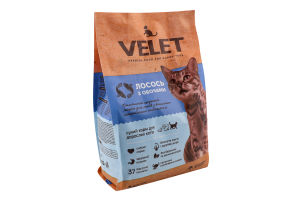 Корм д/дорослих котів з рибою сухий 2кг Velet