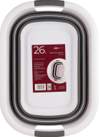 Відро MBM My Home складане біло-сіре 26л BIN-18