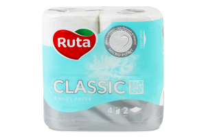 Папір туалетний 2-х шаровий 150 листів Classic Ruta 4шт