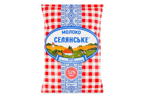 Молоко 3.2% ультрапастеризоване Селянське т/п 900г