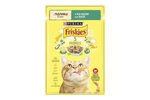 Корм вологий для дорослих котів з качкою Шматочки у підливці Friskies д/п 85г