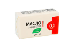 Масло 63% солодковершкове бутербродне Домашнє ТМ "1" м/у 200г