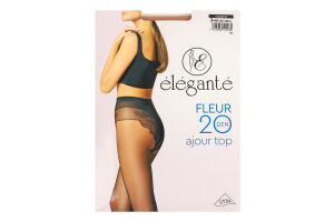 Колготки жіночі Elegante Fleur Ajour top 20den 3 natural
