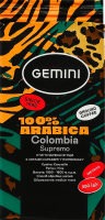 Кава натуральна смажена мелена Colombia Supremo Gemini в/ґ в/у 250г