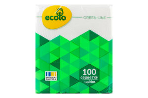 Салфетки бумажные 240х210мм Ecolo 100шт