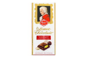 Шоколад темний з фісташково-марципановою начинкою Mozart Reber к/у 100г