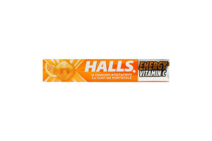 Карамель льодяникова зі смаком апельсина Energy Vitamin C Halls Halls м/у 25.2г