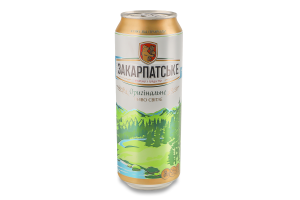 Пиво 0.5л 4.1% світле фільтроване пастеризоване Оригінальне Закарпатське з/б